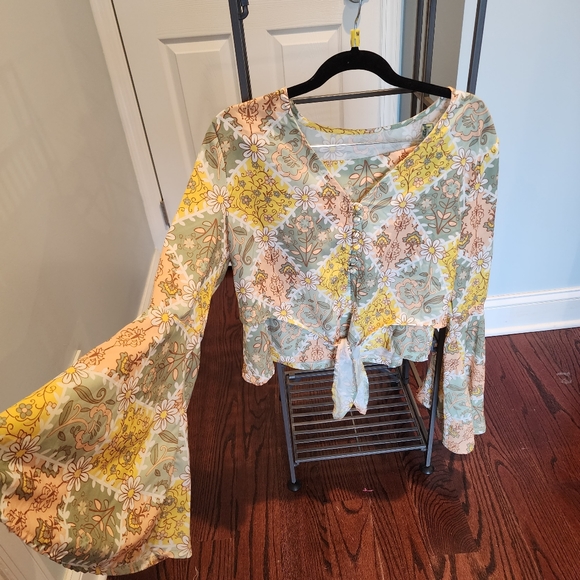 Paisley Long Bell Sleeve Top & Skirt Set NWT - Picture 2 of 7